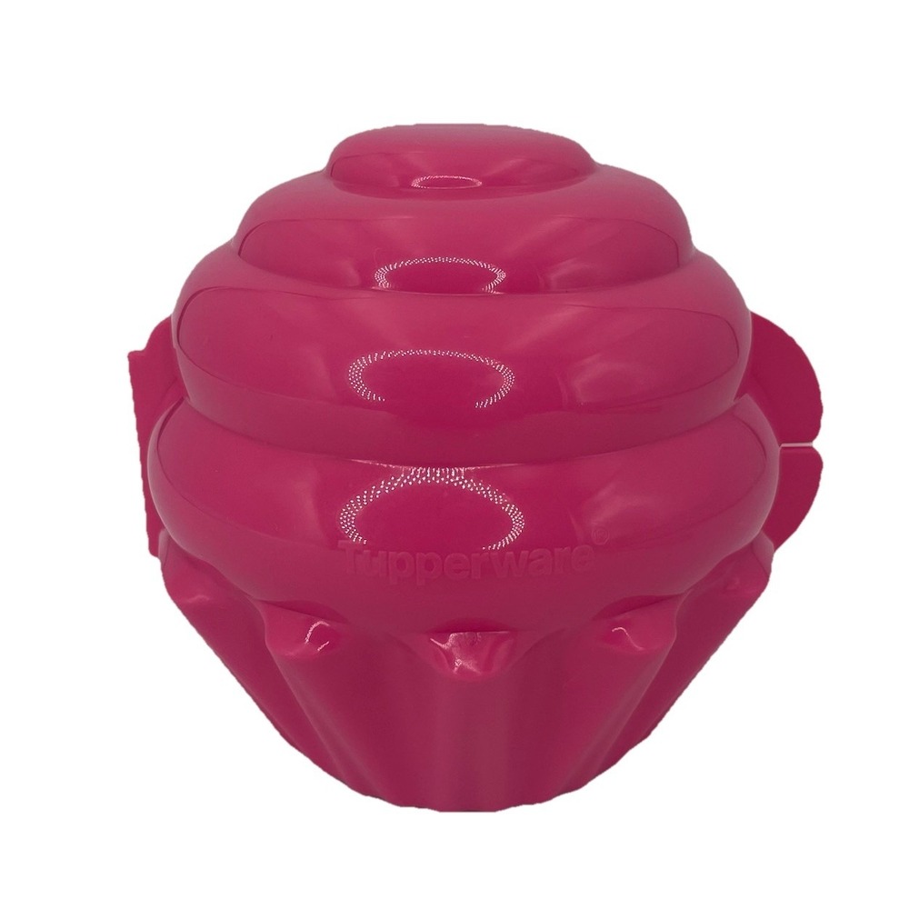 Tupperware Cupcake Keeper Muffin Taker Container Bright Pink 6398A-1